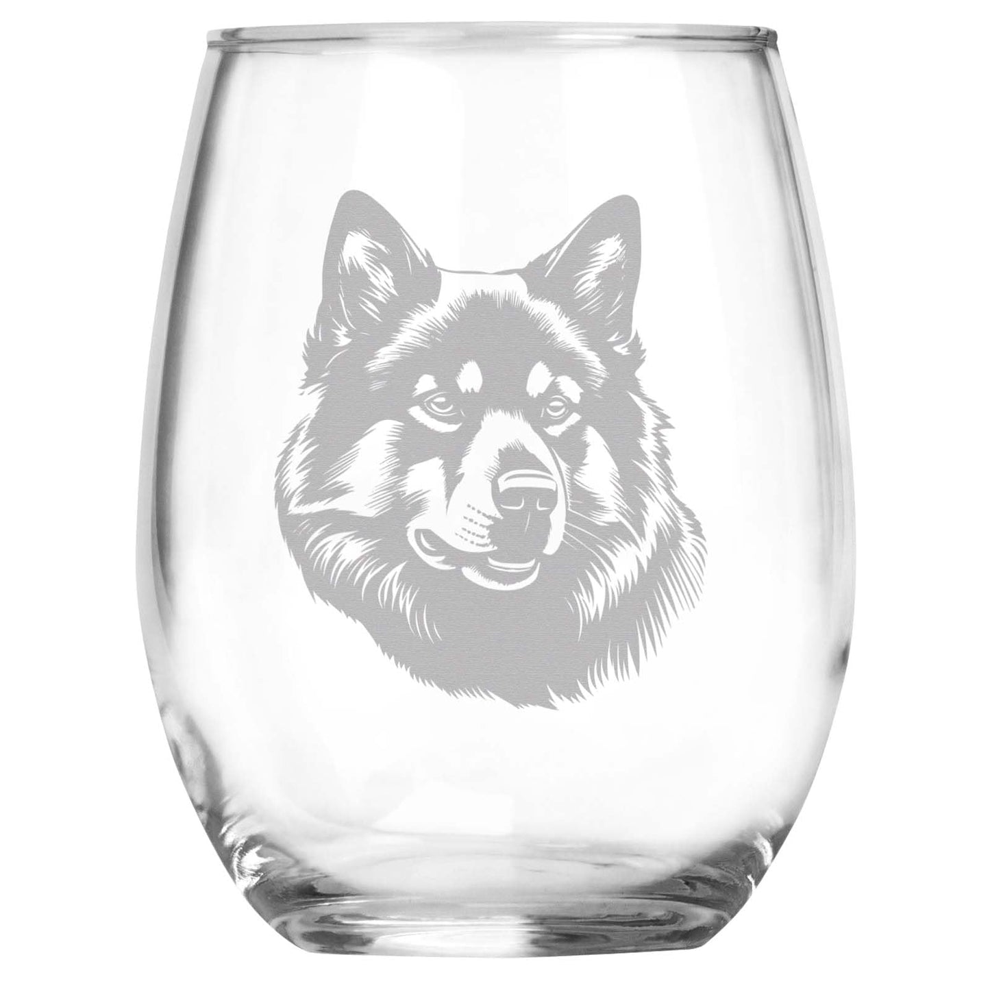 Akita Themed Engraved Stemless Wine Glass, Unique Pet Gift for Akita Mom/Dad, Dog Lover Gifts for Her/Him