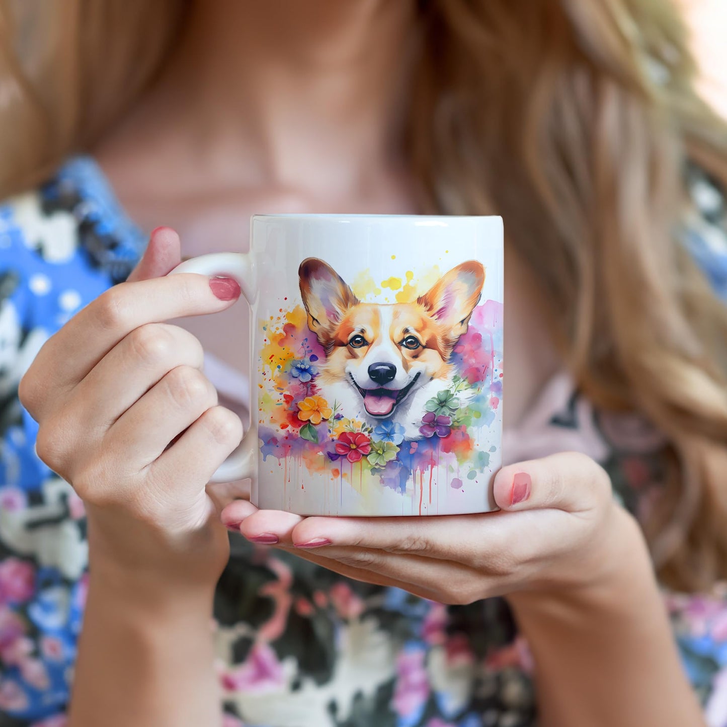 Custom Watercolor Dog Coffee Mug, Personalized Dog Breed Coffee Mug, Dog Mom Coffee Cup, Dog Lover Coffee Mug for Women and Men (11oz)