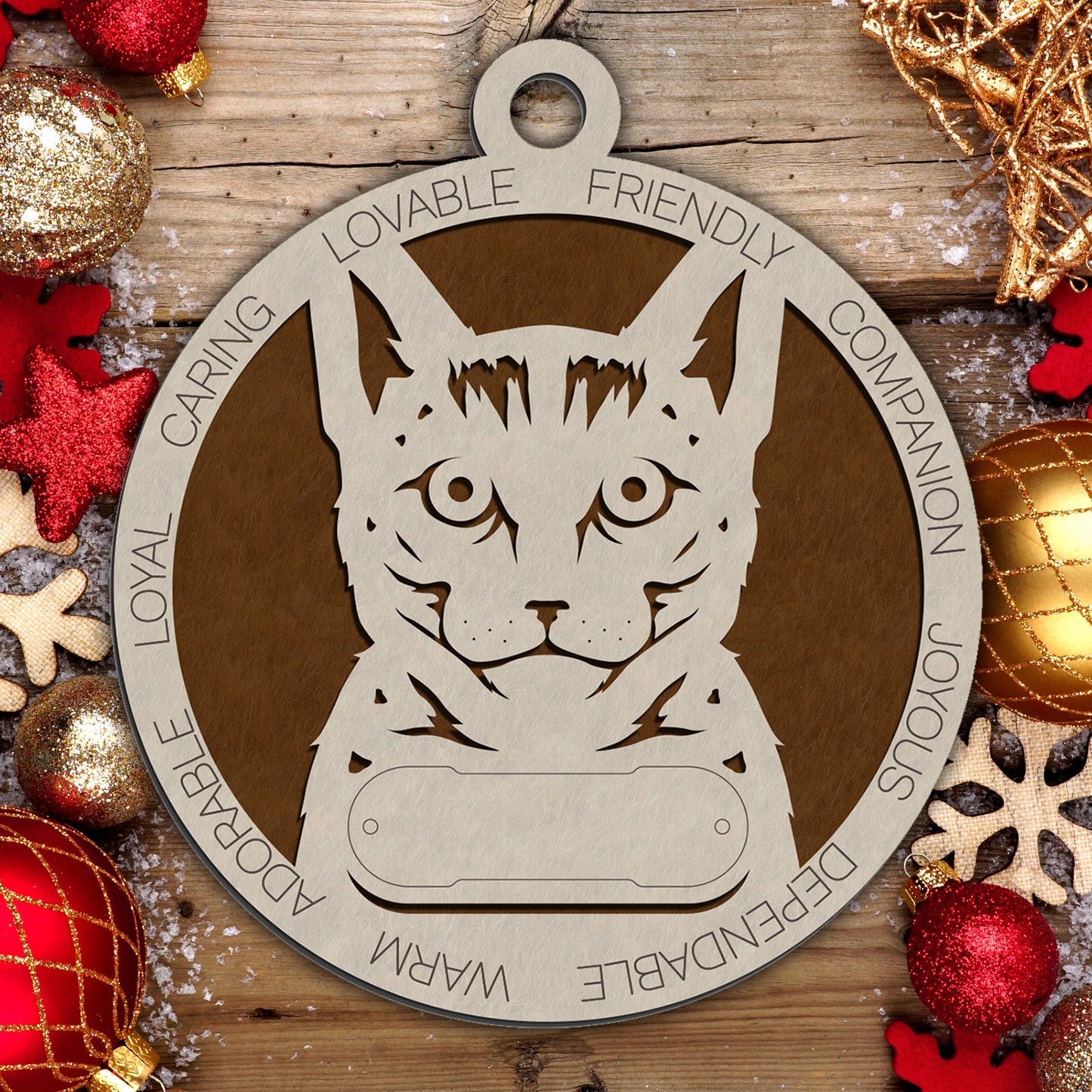 Personalized Cat Christmas Ornament - Custom Breed Keepsake Gift