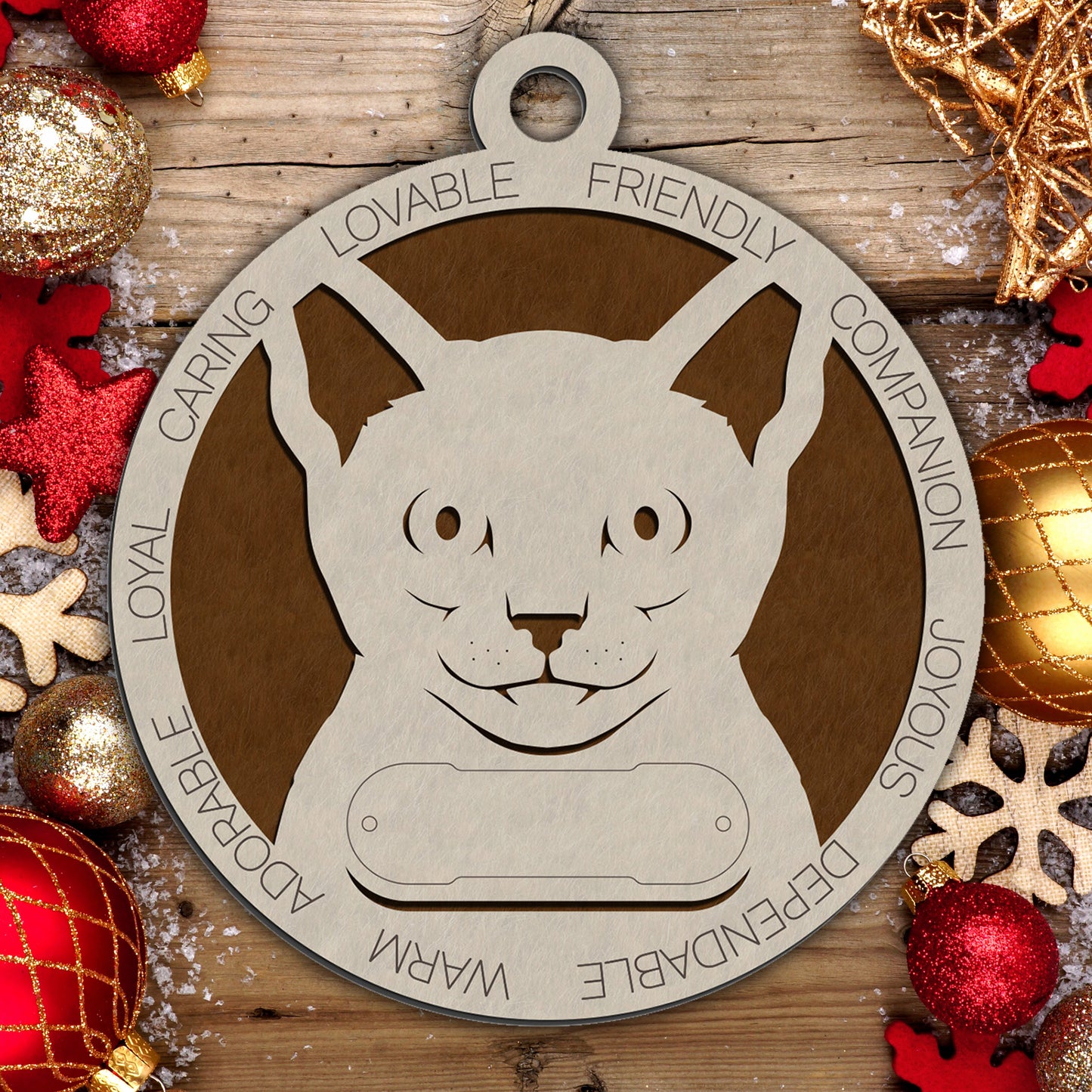Personalized Cat Christmas Ornament - Custom Breed Keepsake Gift