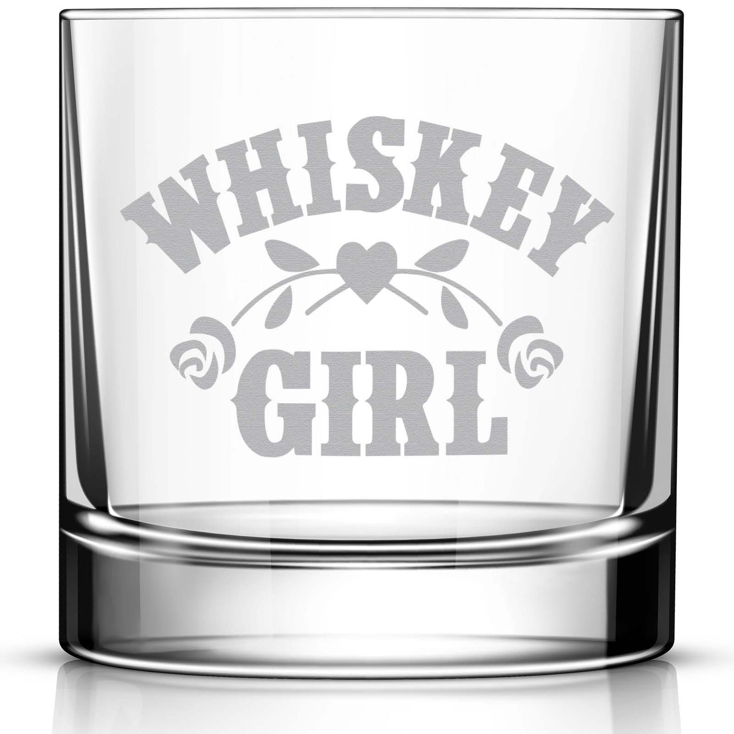 Gift for Whiskey Drinkers • Engraved Whiskey Glass for Women • Rocks Glass for Wife • 11oz Old Fashioned Cocktail Whiskey Girl Glass