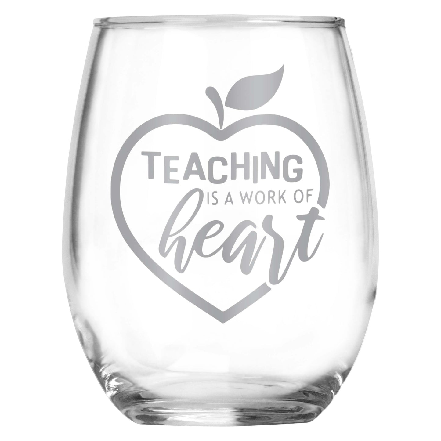 Teacher Appreciation Gift | Stemless Wine Glass | Elementary • High School • College • University | Teacher's Aide • Professor •