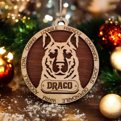 Personalized Dog Christmas Ornament – Custom Breed Keepsake Gift - Dog Breeds H-Y