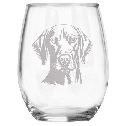 Weimaraner Breed Themed Engraved Stemless Wine Glass, Unique Pet Gift for Weim Mom/Dad, Dog Lover Gifts for Her/Him