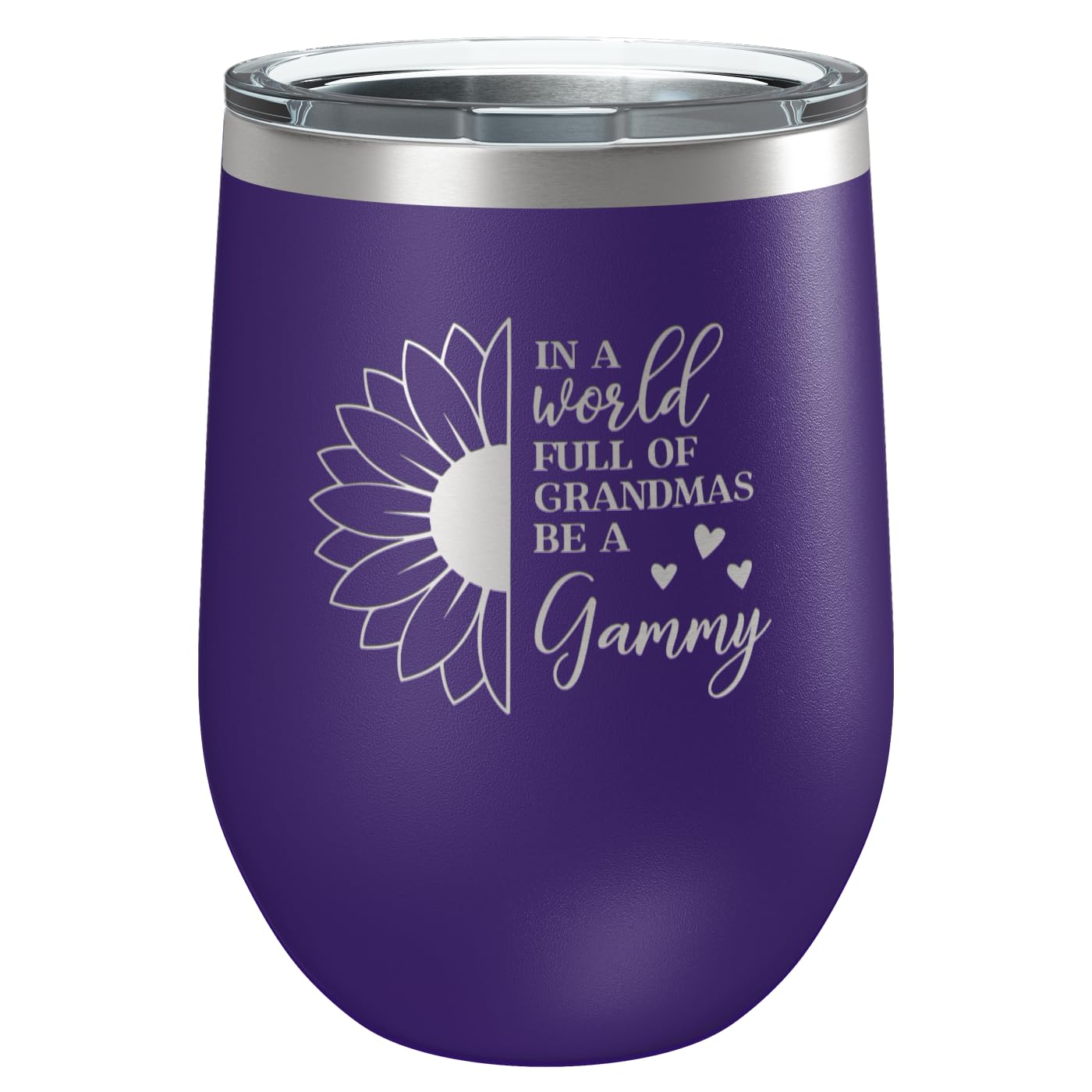 Gift For Grandma From Grandkids • In a World Full of Grandma's Be a Gammy Stainless Steel Tumbler with Lid • Vacuum Insulated Engraved Mug • Presents for Grandmother