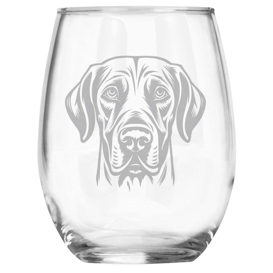 Rhodesian Ridgeback Breed Themed Engraved Stemless Wine Glass, Unique Pet Gift for Ridgeback Mom/Dad, Dog Lover Gifts for Her/Him