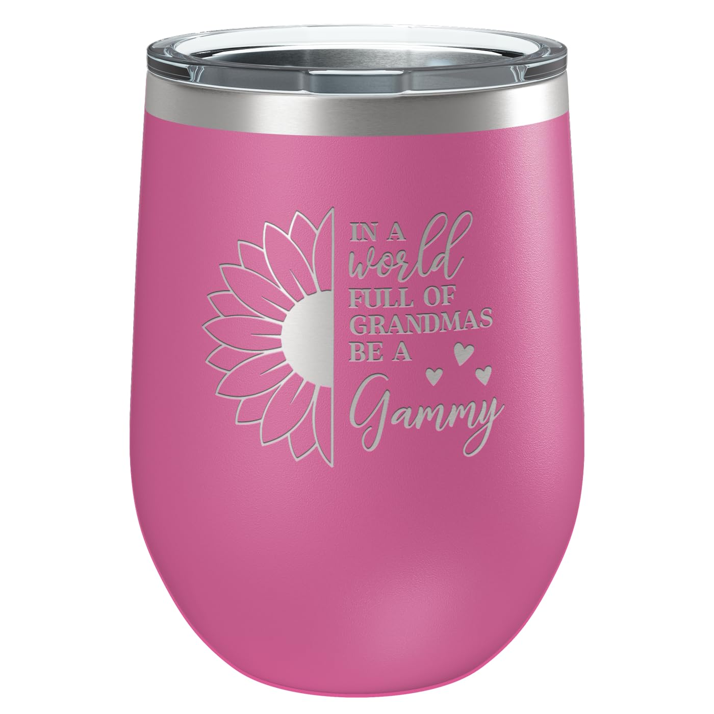 Gift For Grandma From Grandkids • In a World Full of Grandma's Be a Gammy Stainless Steel Tumbler with Lid • Vacuum Insulated Engraved Mug • Presents for Grandmother