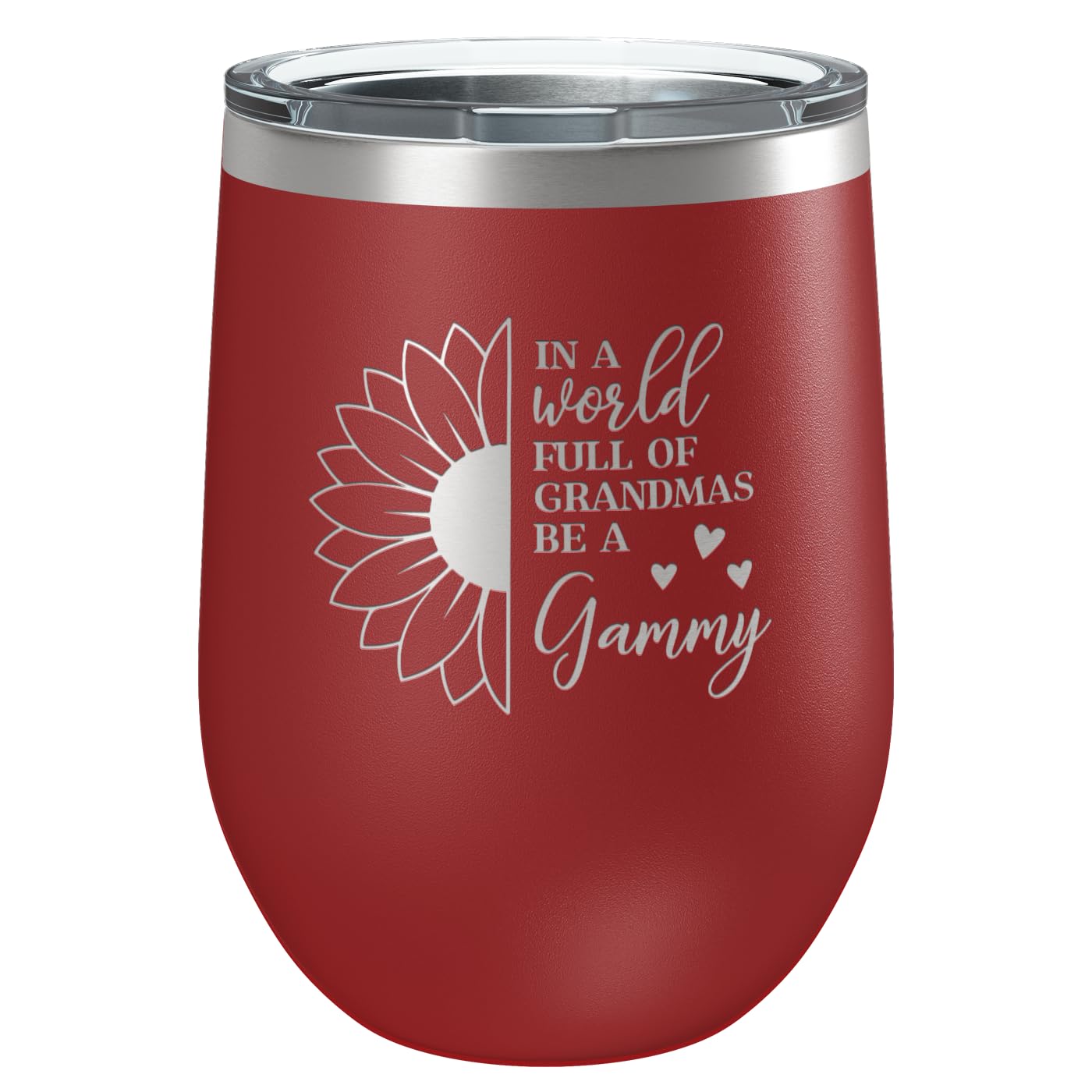 Gift For Grandma From Grandkids • In a World Full of Grandma's Be a Gammy Stainless Steel Tumbler with Lid • Vacuum Insulated Engraved Mug • Presents for Grandmother
