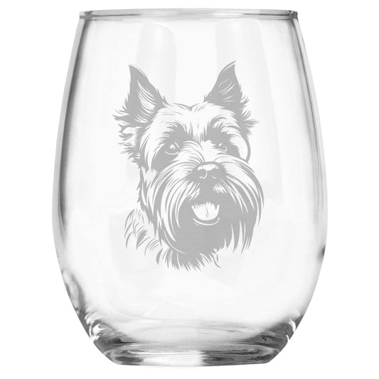 Scottish Terrier Breed Themed Engraved Stemless Wine Glass, Unique Pet Gift for Scottie Mom/Dad, Dog Lover Gifts for Her/Him