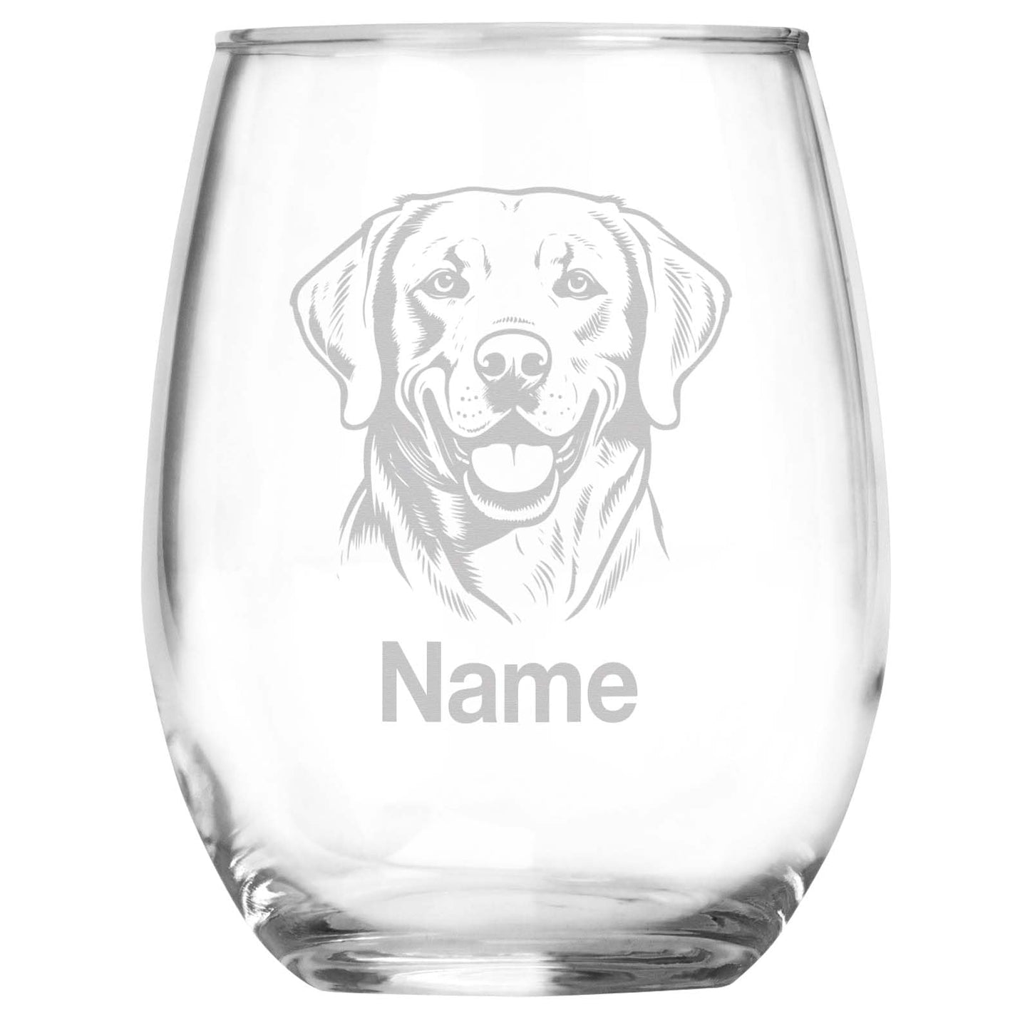 Personalized Chesapeake Bay Retriever Breed Themed Stemless Wine Glass with Custom Name, Engraved Dog Lovers Gift, Unique Pet Owner Keepsake for Dog Mom or Dad