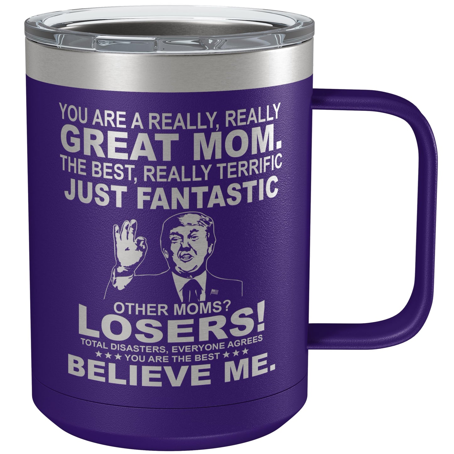 Personalized Trump 15oz Insulated Coffee Tumbler with Lid – You Are a Really, Really Great (Custom Name) Engraved Gift, Funny Conservative Mug, GOP Patriotic Travel Cup for Trump Supporters
