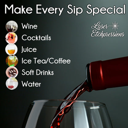Enchanted Sip-A-Dee-Doo-Dah Stemless Wine Glass, Funny Gag Birthday, Christmas Gift, Whimsical Engraved Glass for Magical Moments
