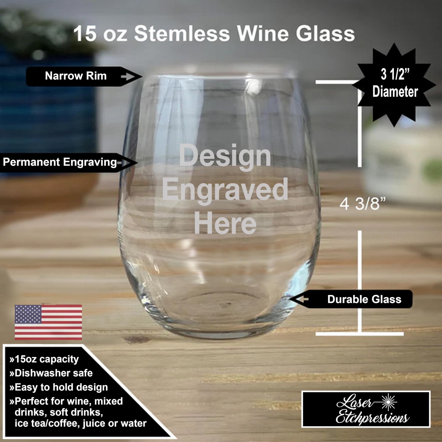 Personalized Chihuahua Breed Themed Stemless Wine Glass with Custom Name, Engraved Dog Lovers Gift, Unique Pet Owner Keepsake for Dog Mom or Dad