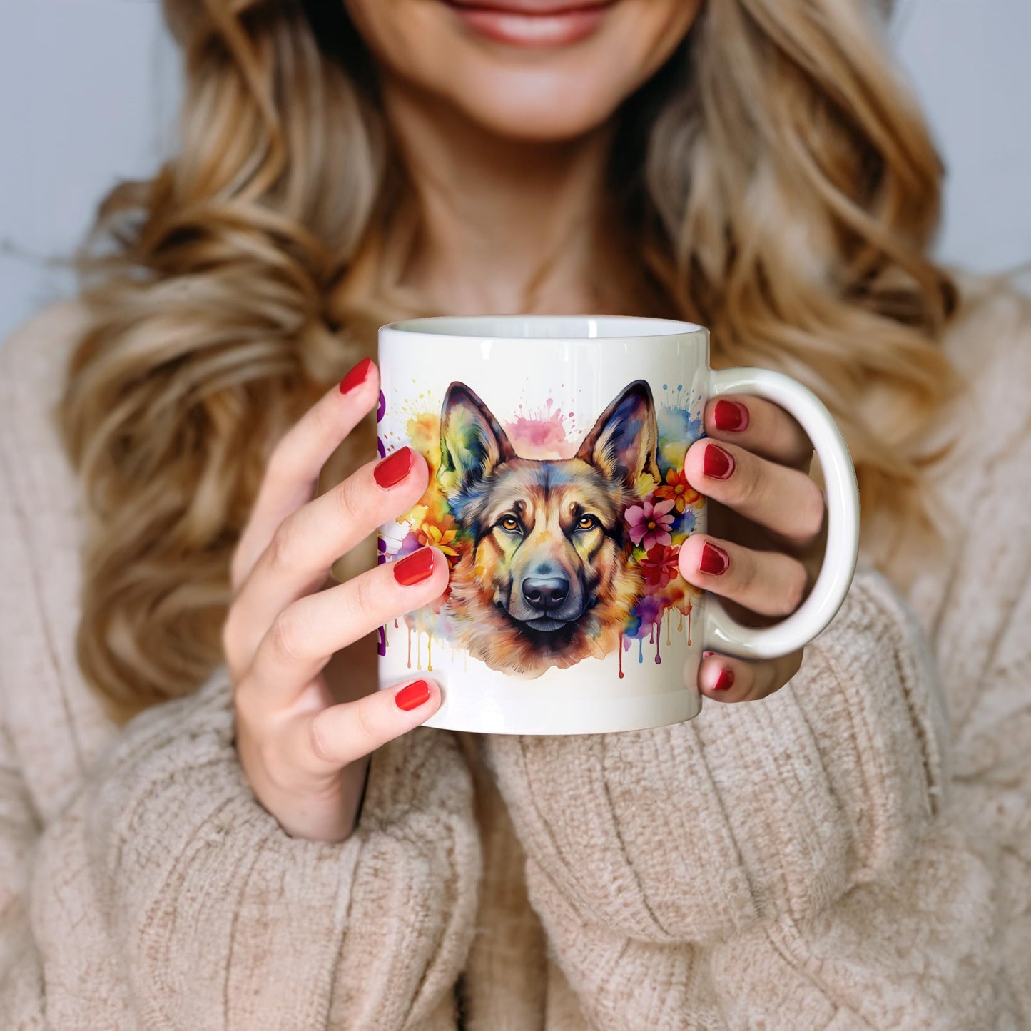 Custom Watercolor Dog Coffee Mug, Personalized Dog Breed Coffee Mug, Dog Mom Coffee Cup, Dog Lover Coffee Mug for Women and Men (11oz)