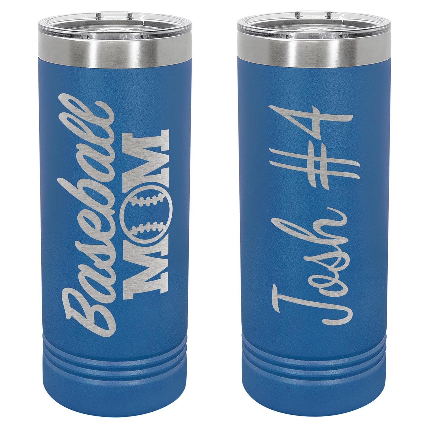Personalized Sports Mom Tumbler Cup • Customized Cups for Mom • 22oz Insulated Stainless Steel • Custom Engraved Tumbler with Slider Lid and Straw • Choice of 17 Colors