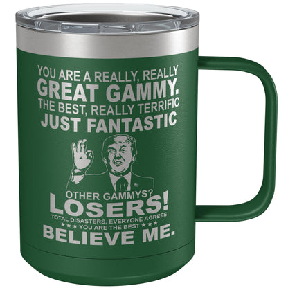 Personalized Trump 15oz Insulated Coffee Tumbler with Lid – You Are a Really, Really Great (Custom Name) Engraved Gift, Funny Conservative Mug, GOP Patriotic Travel Cup for Trump Supporters
