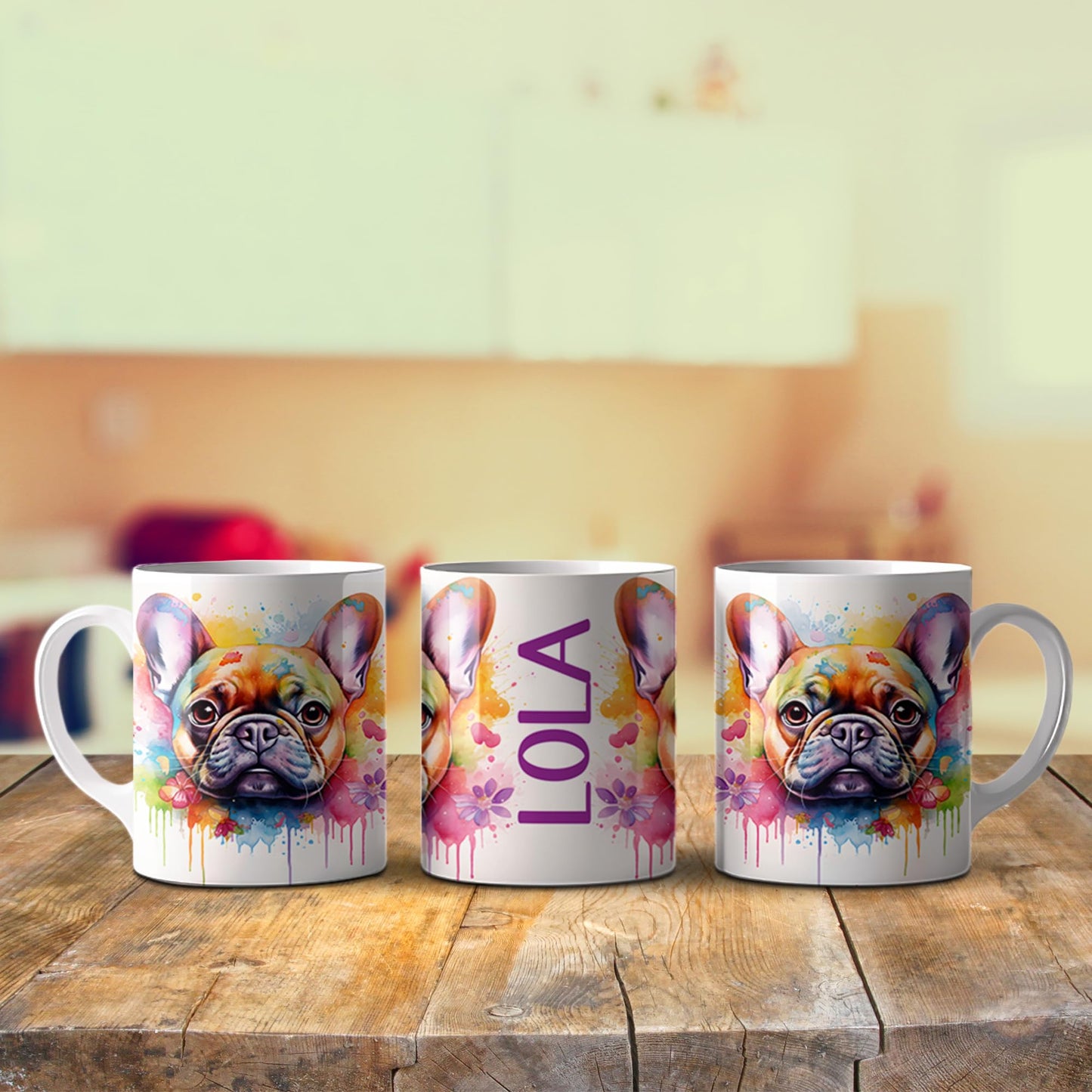 Custom Watercolor Dog Coffee Mug, Personalized Dog Breed Coffee Mug, Dog Mom Coffee Cup, Dog Lover Coffee Mug for Women and Men (11oz)