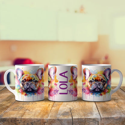 Custom Watercolor Dog Coffee Mug, Personalized Dog Breed Coffee Mug, Dog Mom Coffee Cup, Dog Lover Coffee Mug for Women and Men (11oz)