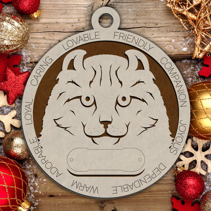 Personalized Cat Christmas Ornament - Custom Breed Keepsake Gift