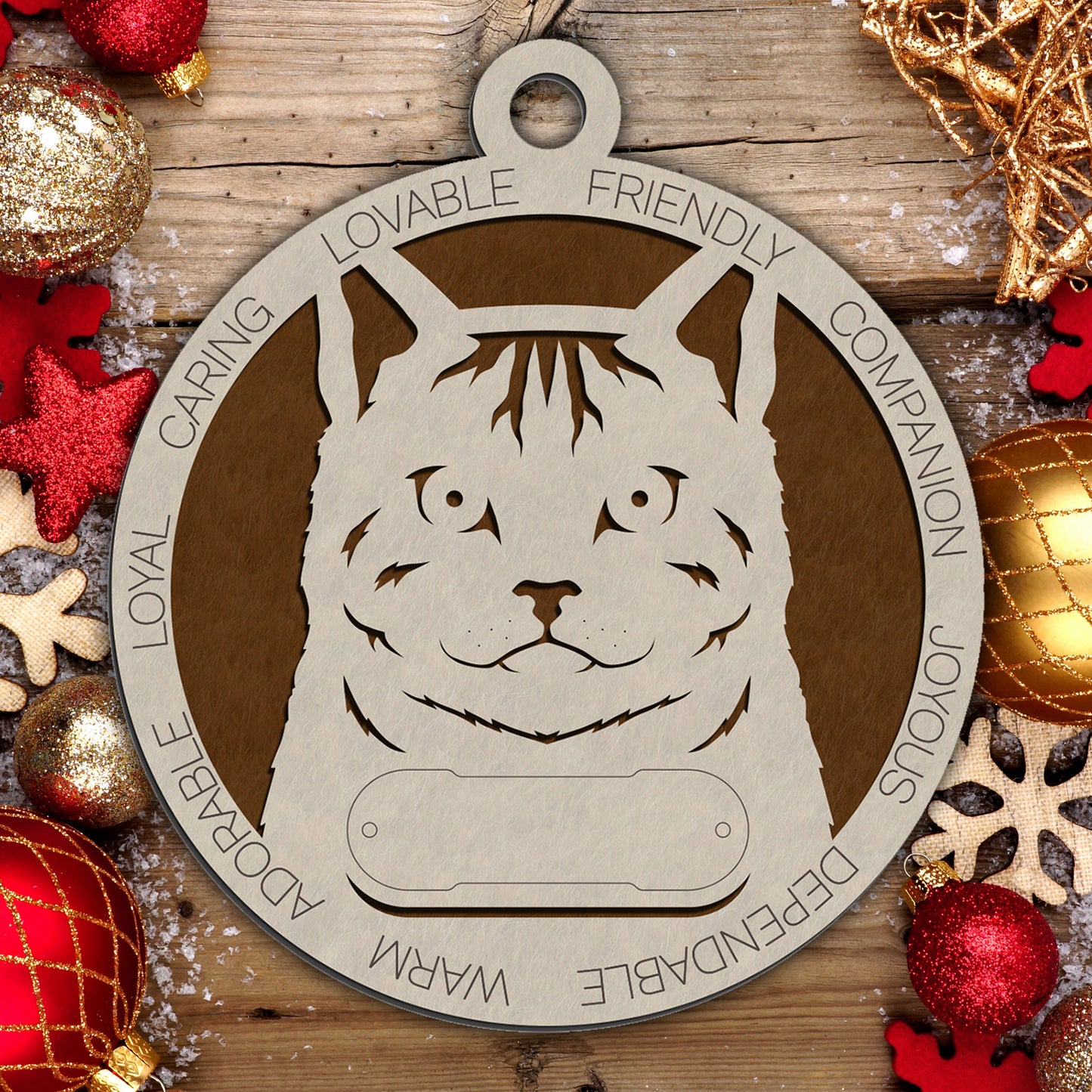 Personalized Cat Christmas Ornament - Custom Breed Keepsake Gift