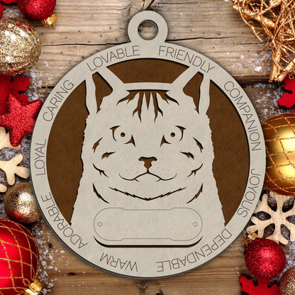 Personalized Cat Christmas Ornament - Custom Breed Keepsake Gift