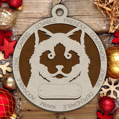 Personalized Cat Christmas Ornament - Custom Breed Keepsake Gift