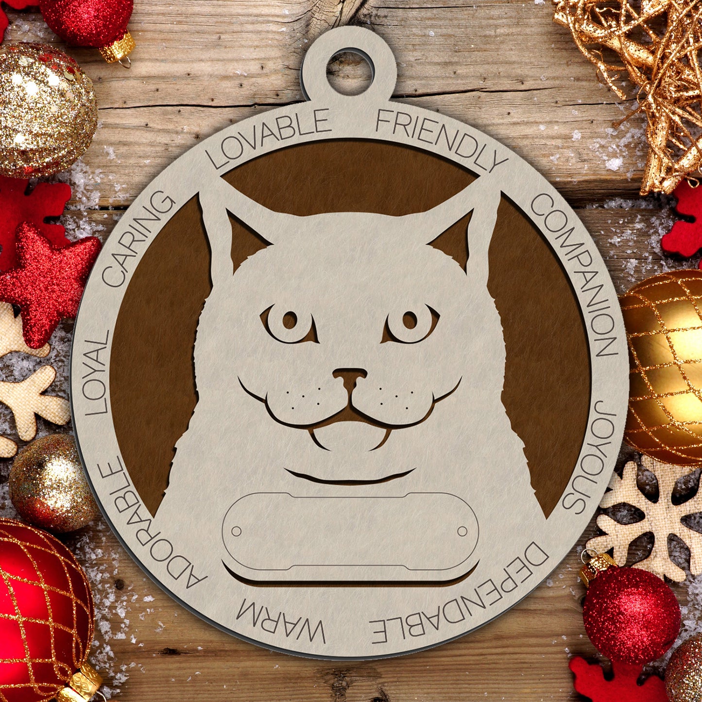 Personalized Cat Christmas Ornament - Custom Breed Keepsake Gift