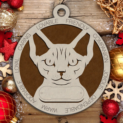 Personalized Cat Christmas Ornament - Custom Breed Keepsake Gift