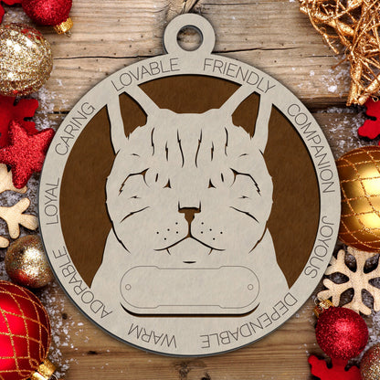 Personalized Cat Christmas Ornament - Custom Breed Keepsake Gift