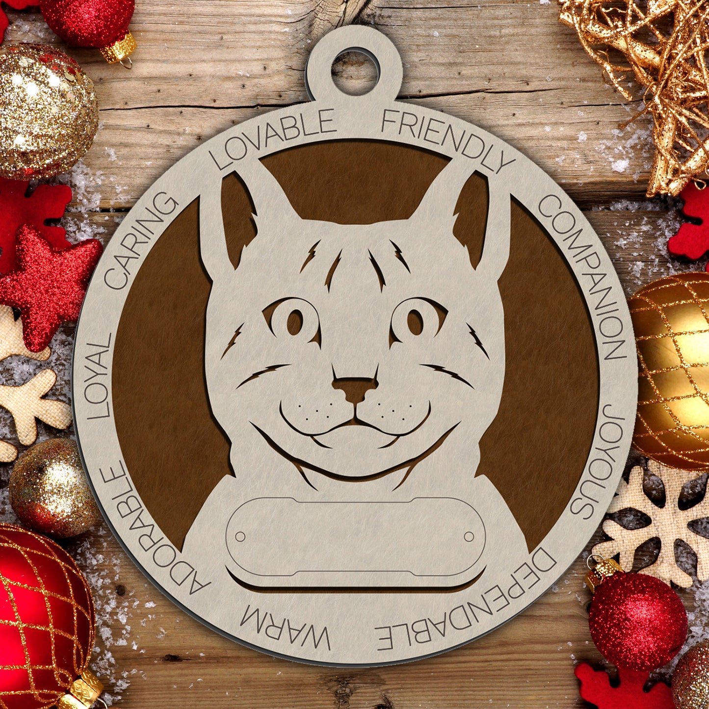 Personalized Cat Christmas Ornament - Custom Breed Keepsake Gift