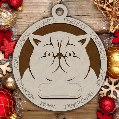 Personalized Cat Christmas Ornament - Custom Breed Keepsake Gift