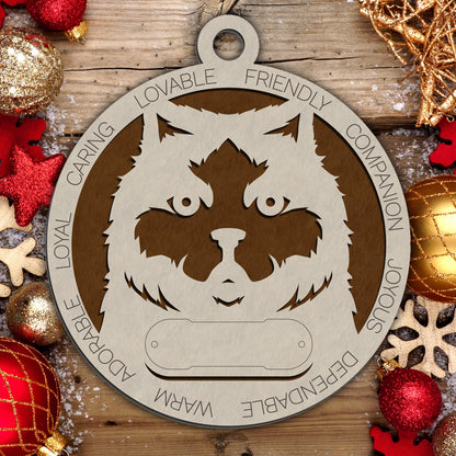 Personalized Cat Christmas Ornament - Custom Breed Keepsake Gift