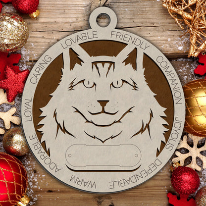 Personalized Cat Christmas Ornament - Custom Breed Keepsake Gift