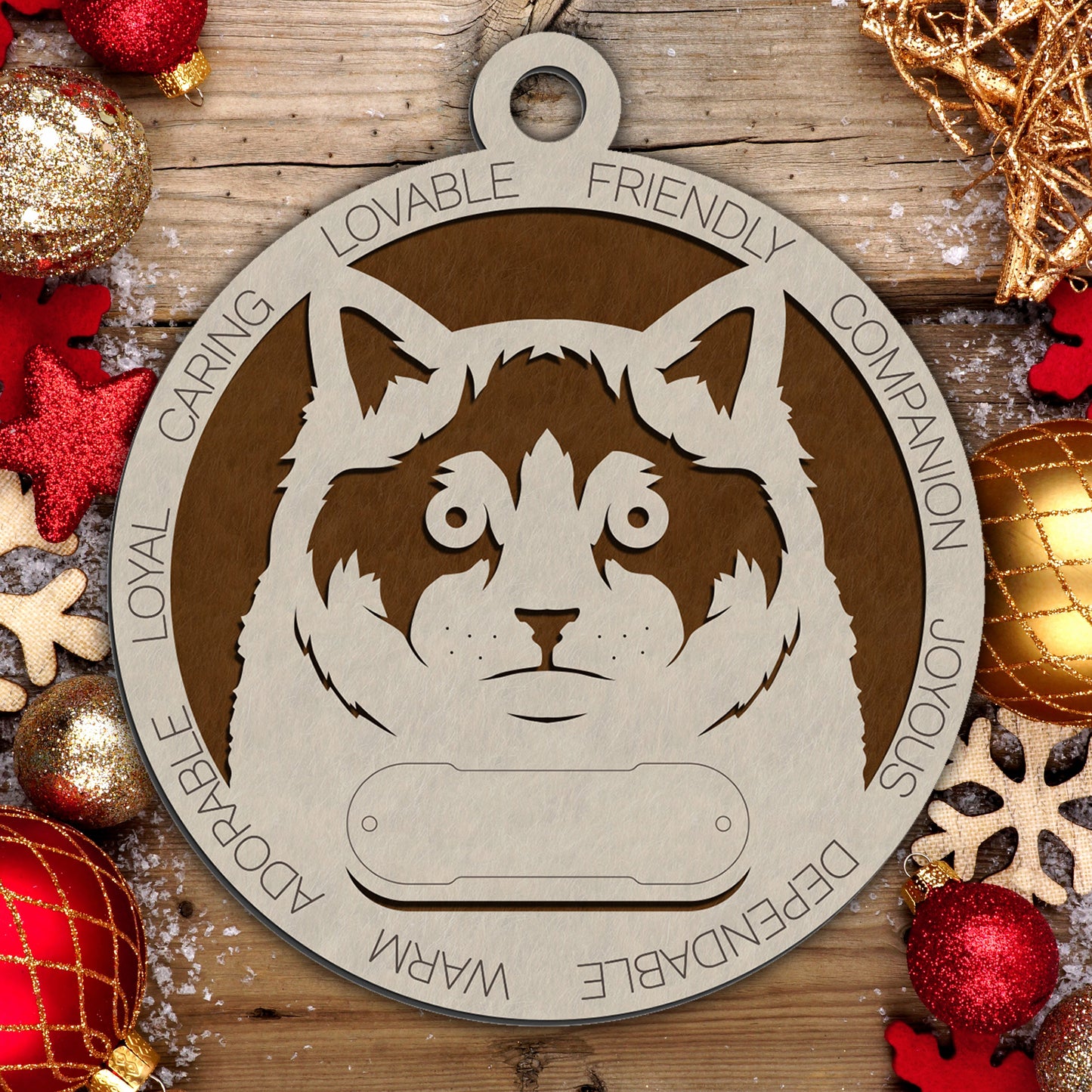 Personalized Cat Christmas Ornament - Custom Breed Keepsake Gift