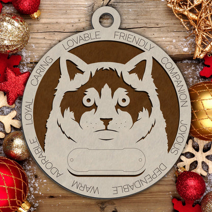 Personalized Cat Christmas Ornament - Custom Breed Keepsake Gift
