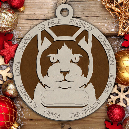 Personalized Cat Christmas Ornament - Custom Breed Keepsake Gift