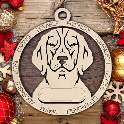 Personalized Dog Christmas Ornament – Custom Breed Keepsake Gift - Dog Breeds A-G