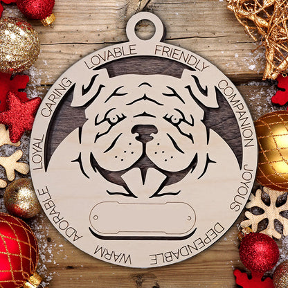 Personalized Dog Christmas Ornament – Custom Breed Keepsake Gift - Dog Breeds A-G