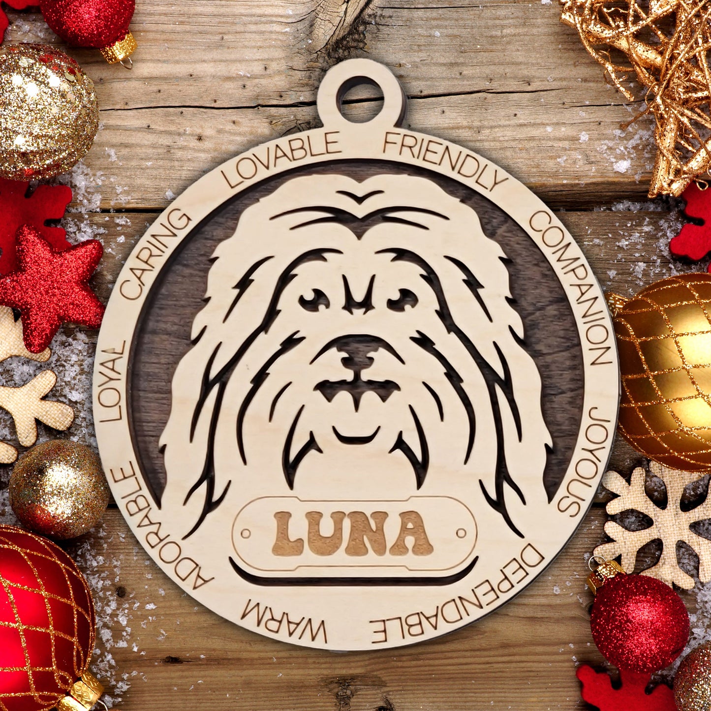 Personalized Dog Christmas Ornament – Custom Breed Keepsake Gift - Dog Breeds H-Y