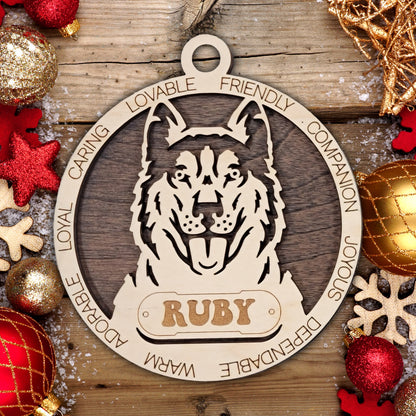 Personalized Dog Christmas Ornament – Custom Breed Keepsake Gift - Dog Breeds H-Y