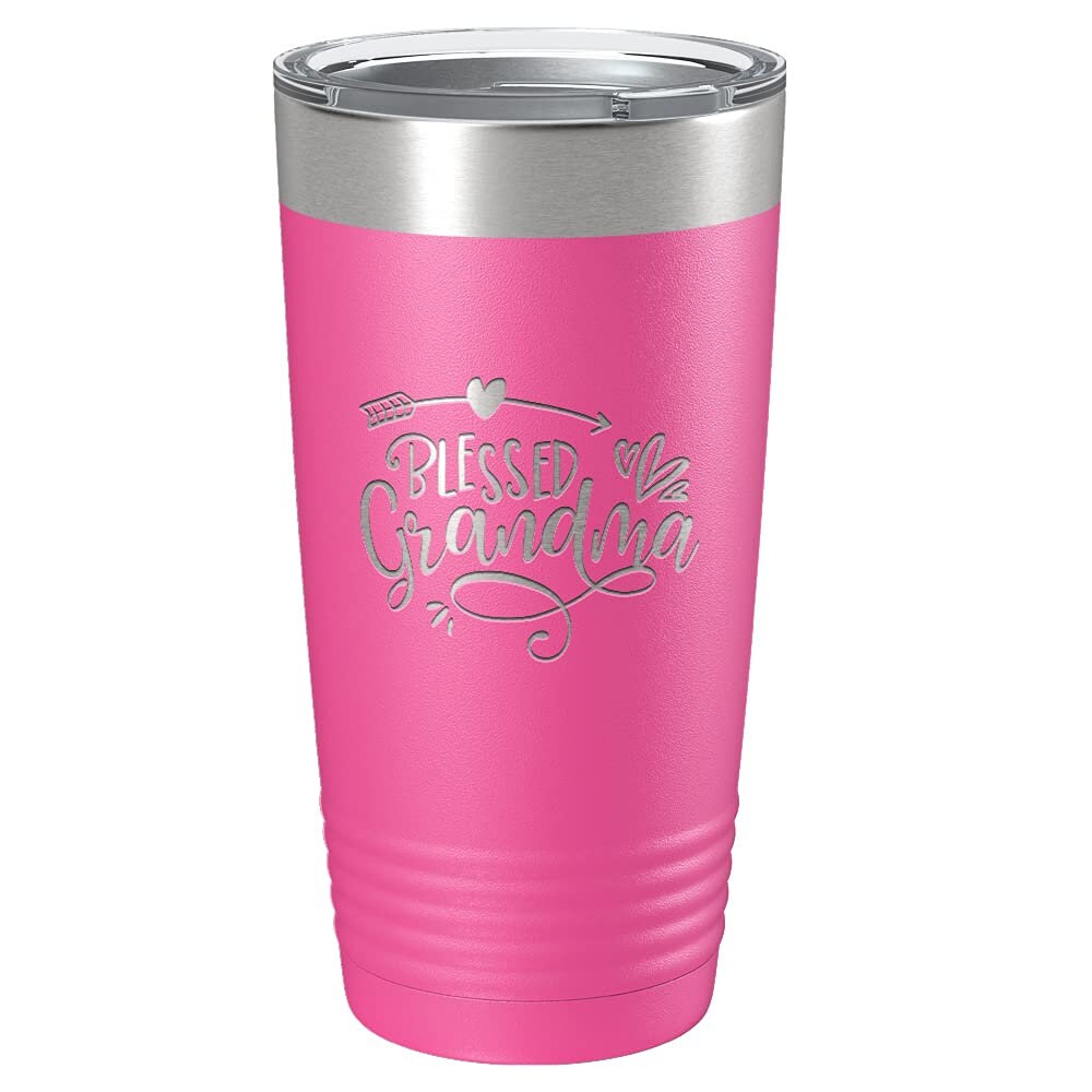 Blessed Grandma 20oz Stainless Steel Wine Tumbler with Lid | Vacuum Insulated Mug | Birthday | Christmas | Mothers Day Gift