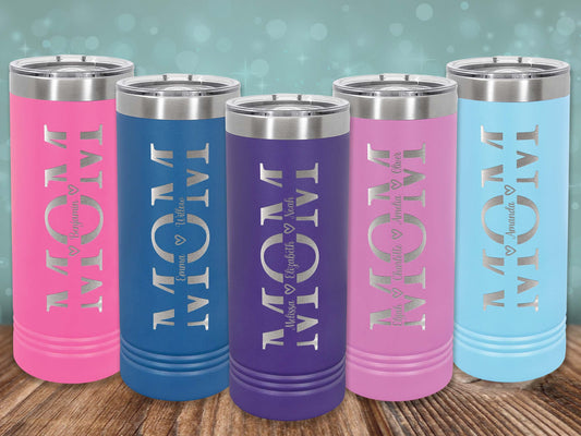 Personalized Mom Gifts • 22oz Mommy Tumbler with Custom Laser Engraved Kids Name • Gift for Her • Birthday, Mother's Day, Christmas Gift