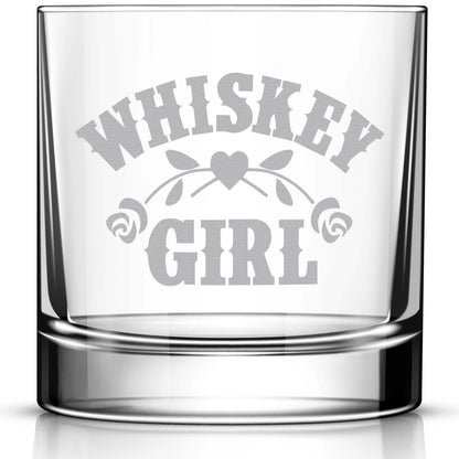 Gift for Whiskey Drinkers • Engraved Whiskey Glass for Women • Rocks Glass for Wife • 11oz Old Fashioned Cocktail Whiskey Girl Glass