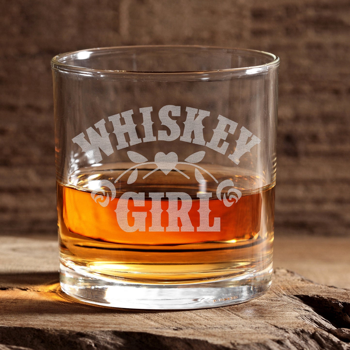 Engraved Whiskey Glass for Women • Rocks Glass for Wife • 11oz Old Fashioned Cocktail Whiskey Girl Glass • Great Gift for Her