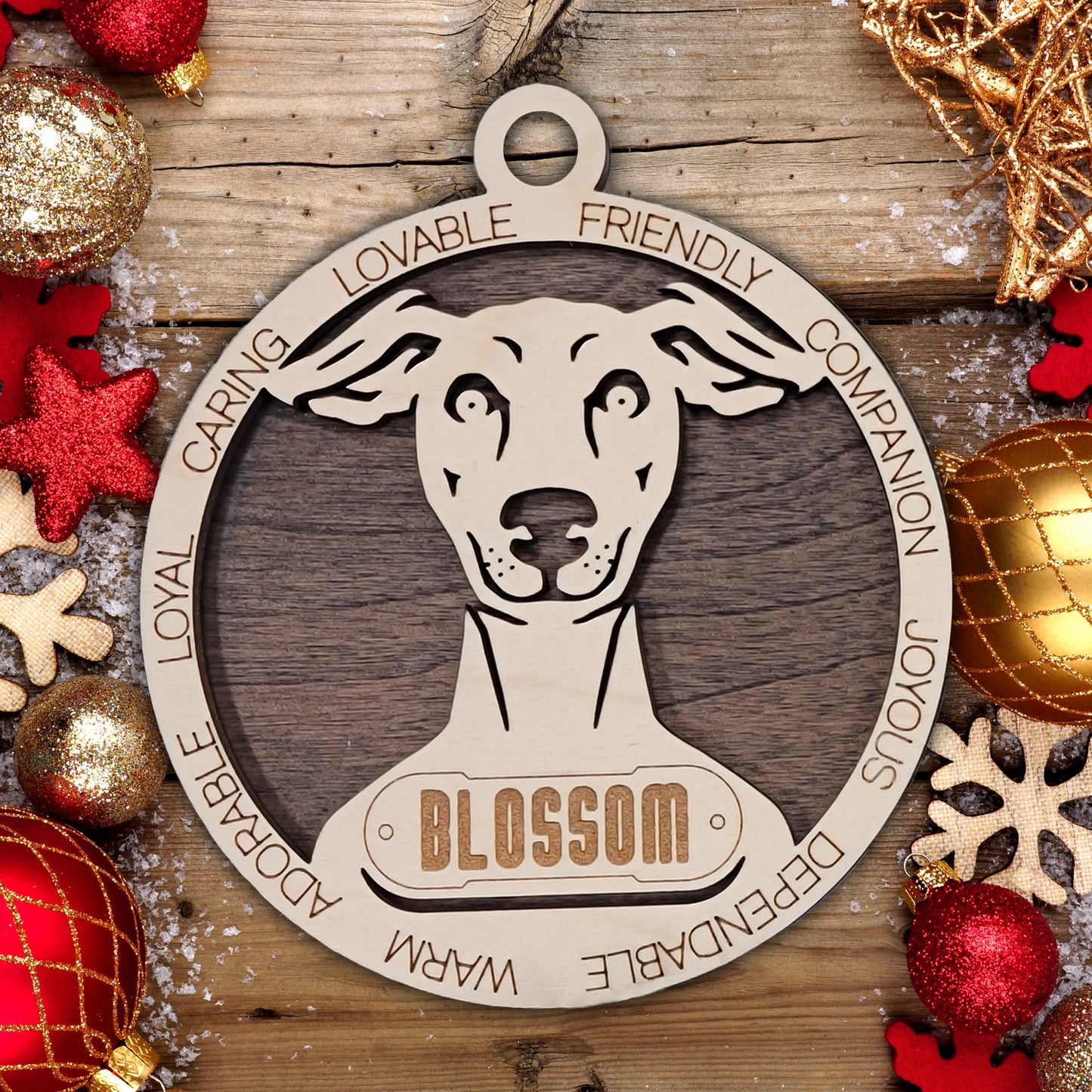 Personalized Dog Christmas Ornament – Custom Breed Keepsake Gift - Dog Breeds H-Y