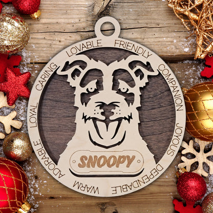 Personalized Dog Christmas Ornament – Custom Breed Keepsake Gift - Dog Breeds H-Y