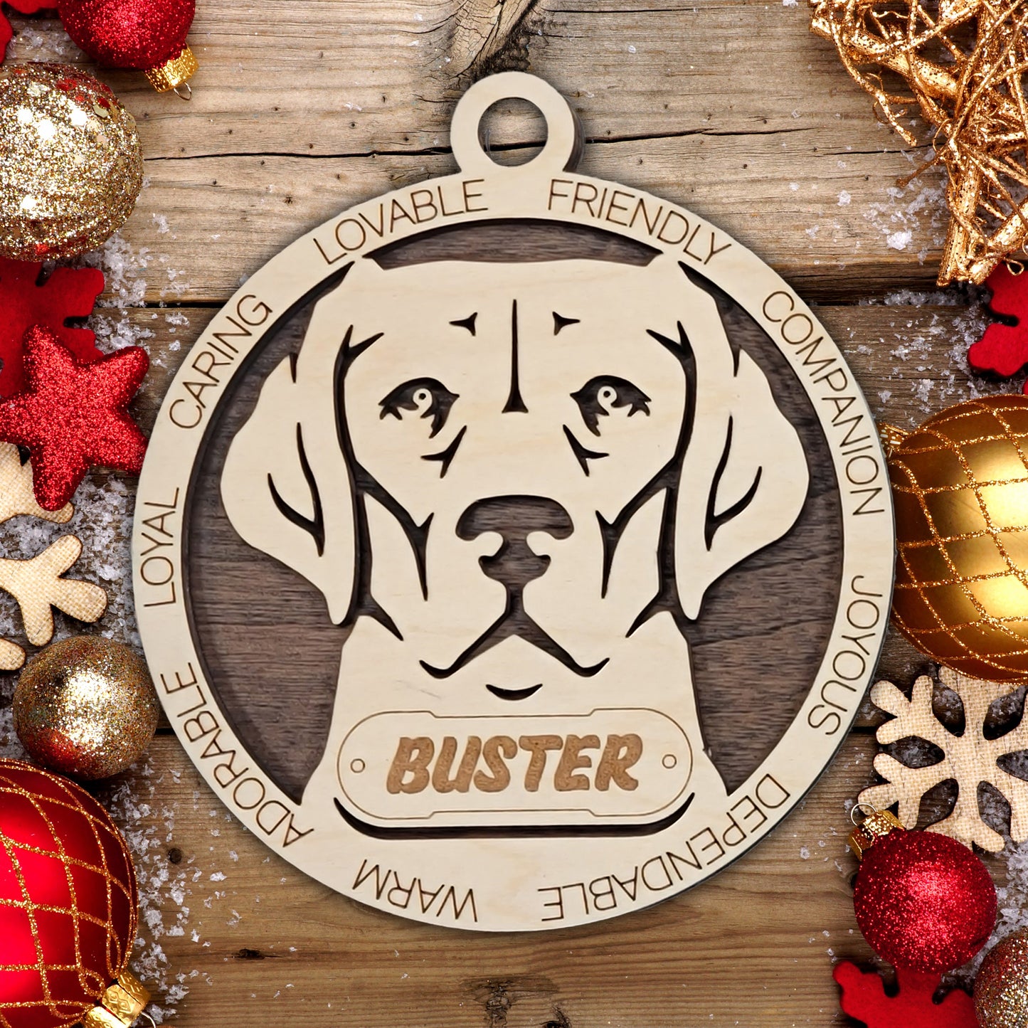 Personalized Dog Christmas Ornament – Custom Breed Keepsake Gift - Dog Breeds H-Y