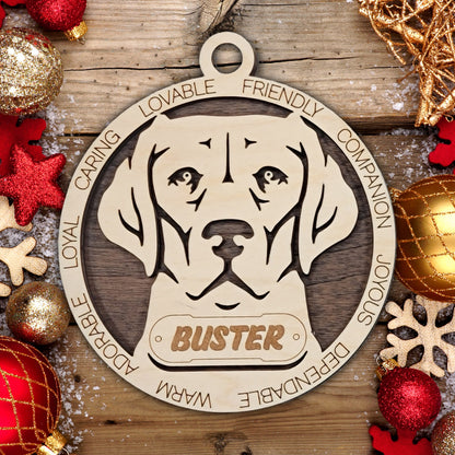Personalized Dog Christmas Ornament – Custom Breed Keepsake Gift - Dog Breeds H-Y
