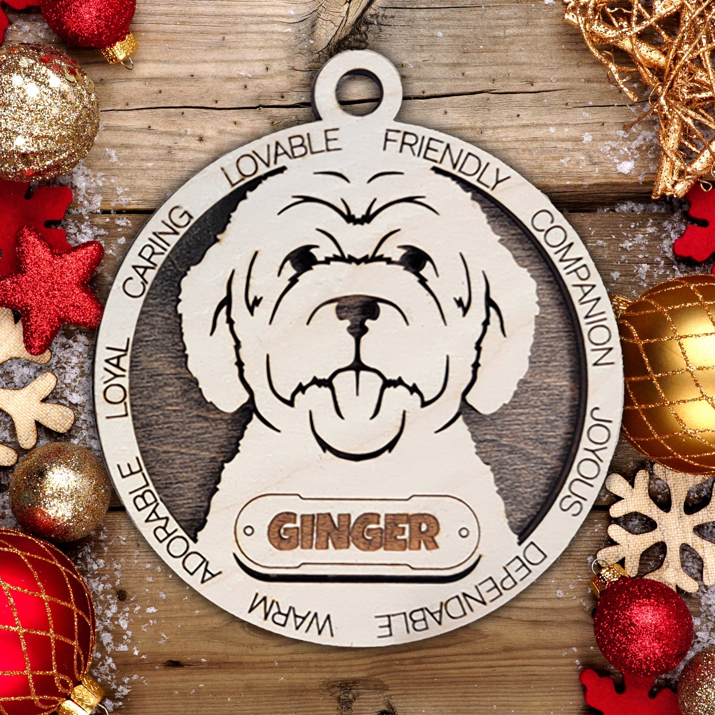 Personalized Dog Christmas Ornament – Custom Breed Keepsake Gift - Dog Breeds H-Y