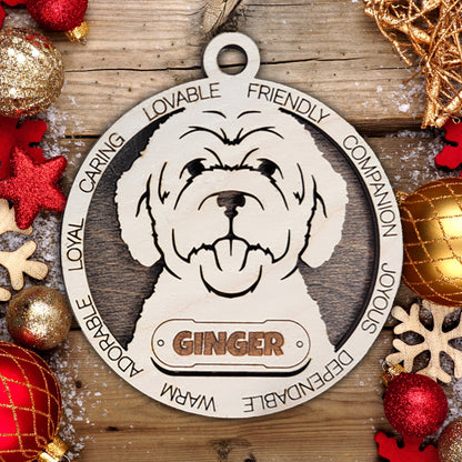 Personalized Dog Christmas Ornament – Custom Breed Keepsake Gift - Dog Breeds H-Y